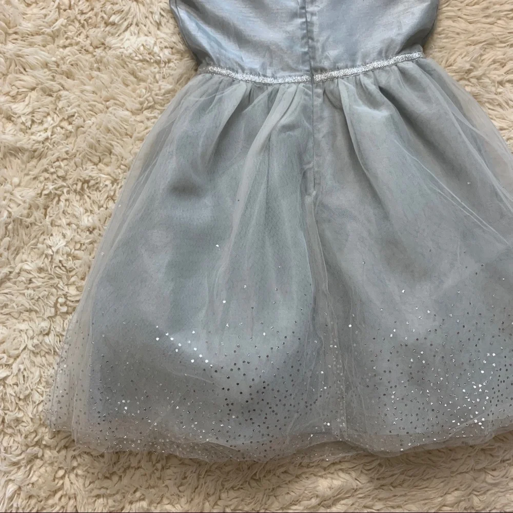 Gymboree Gray Sparkly Taffeta Tulle Formal Dress